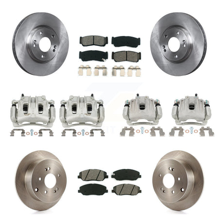 Front Rear Brake Caliper Rotor & Semi-Metallic Pad Kit (10Pc) For 07-09 Hyundai Santa Fe KC8-100971S