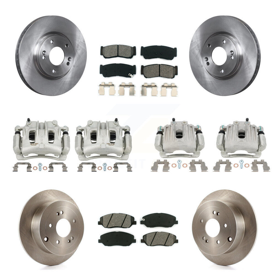 Front Rear Brake Caliper Rotor & Semi-Metallic Pad Kit (10Pc) For 07-09 Hyundai Santa Fe KC8-100971S