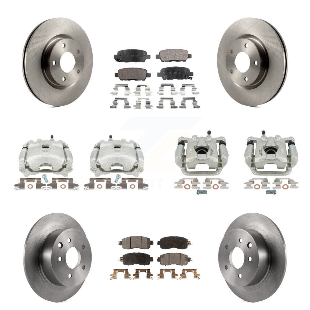 Front Rear Disc Brake Caliper Rotors And Ceramic Pads Kit (10Pc) For Nissan Altima KC8-100971T by Transit Auto