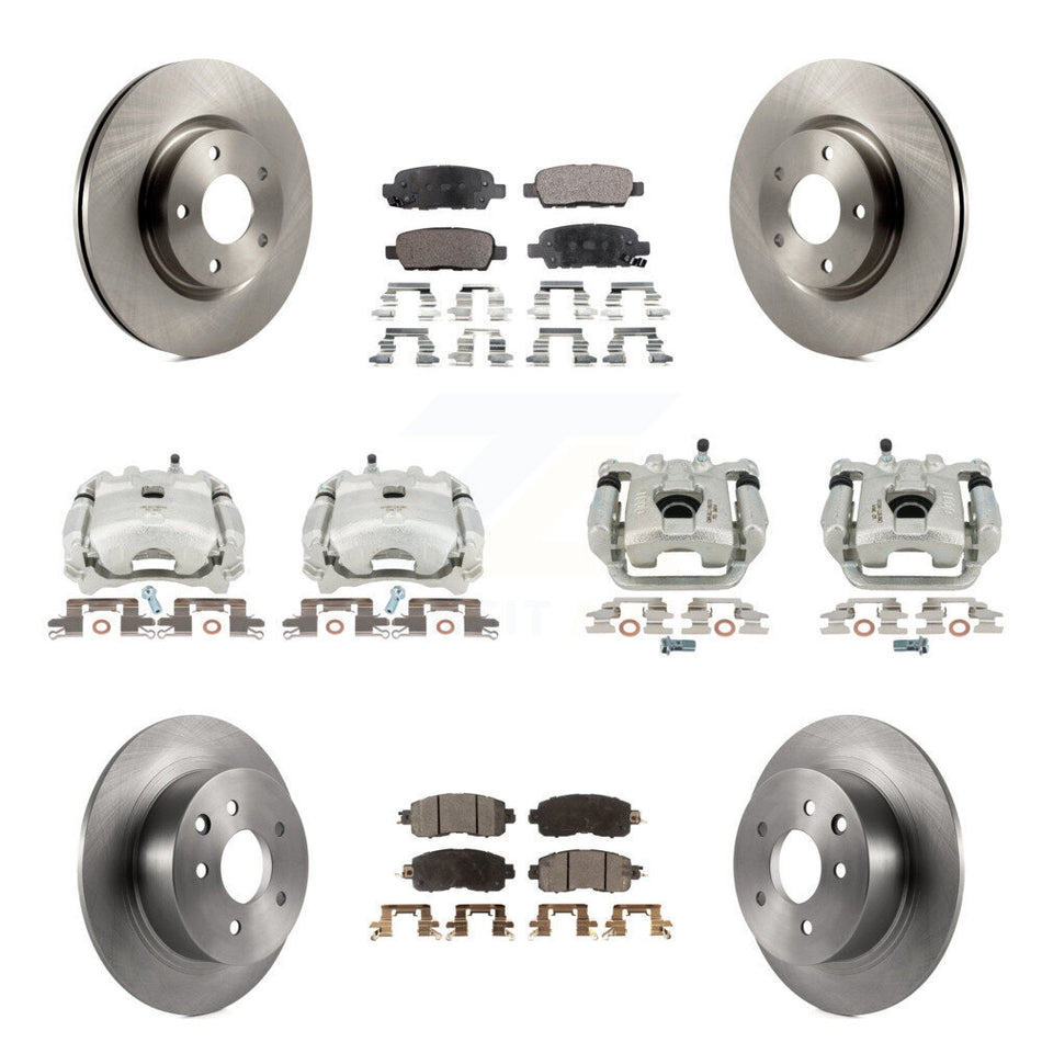 Front Rear Disc Brake Caliper Rotors And Ceramic Pads Kit (10Pc) For Nissan Altima KC8-100971T