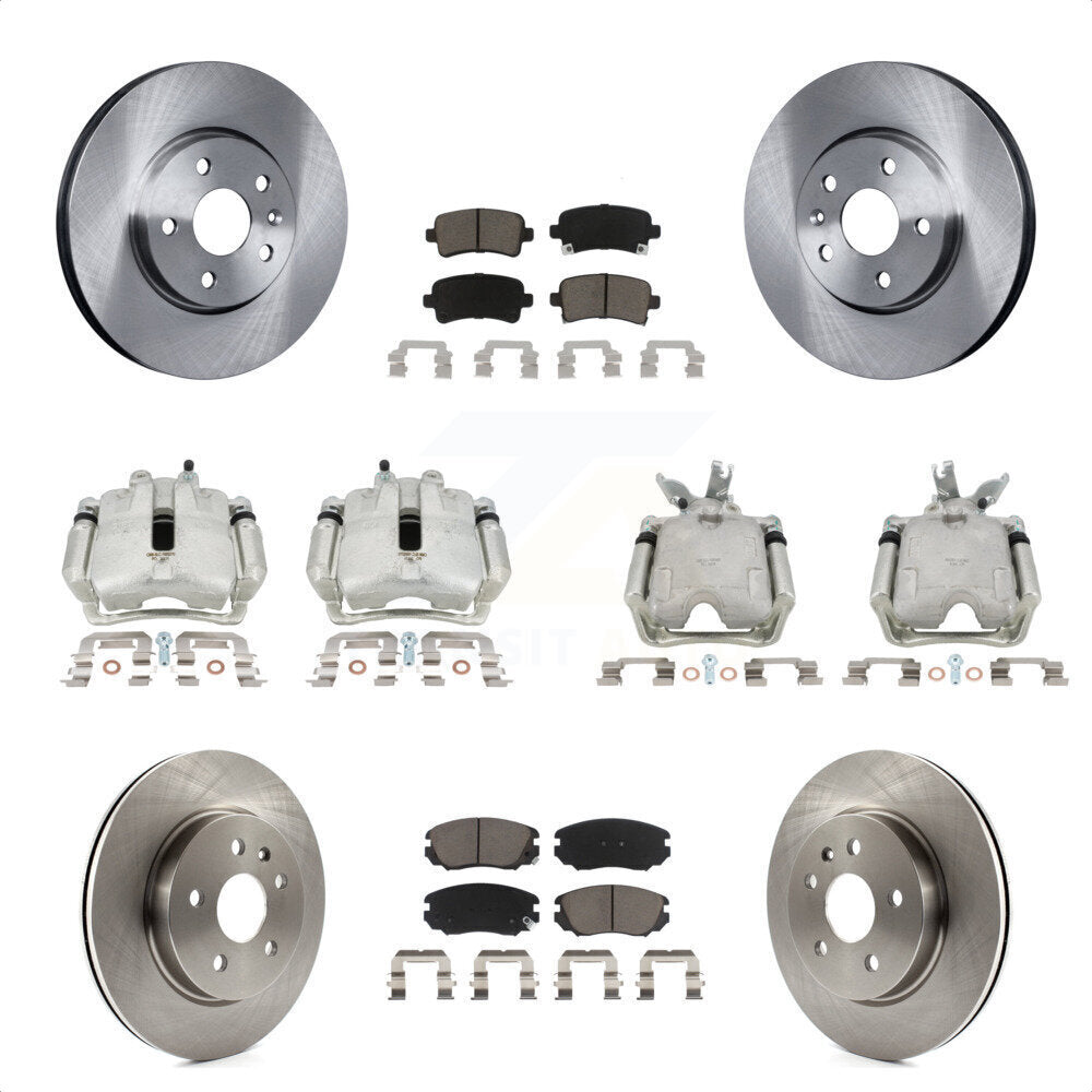 Front Rear Disc Brake Caliper Rotors And Ceramic Pads Kit (10Pc) For 2014-2015 Chevrolet Malibu 2.0L with Turbocharged With 17" Factory Wheels KC8-100972C by Transit Auto