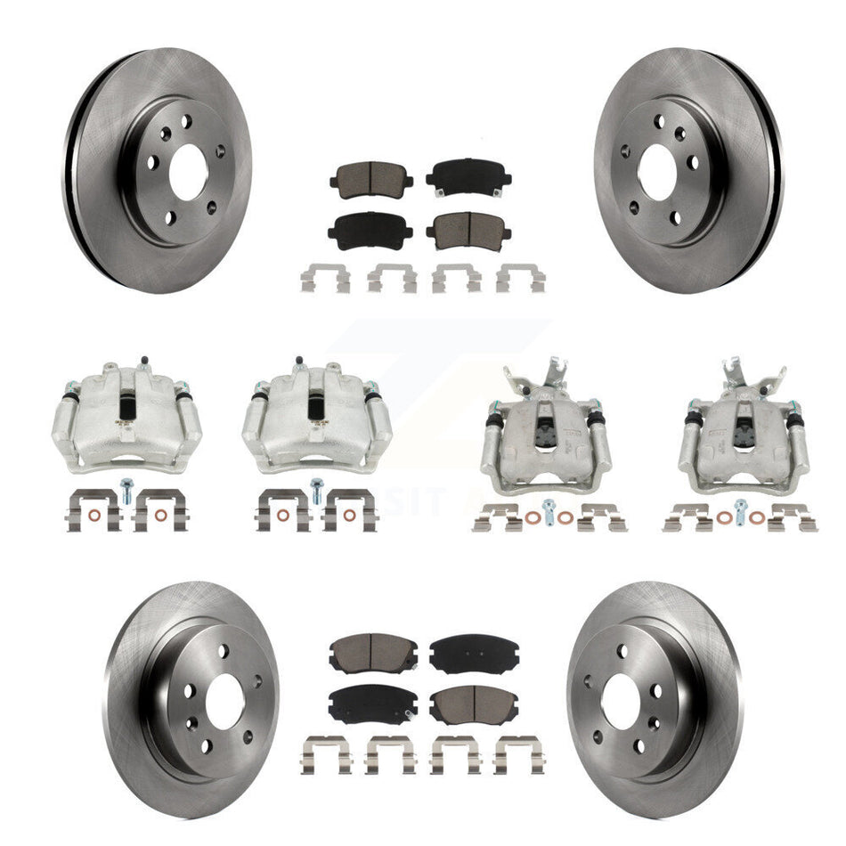 Front Rear Disc Brake Caliper Rotors Ceramic Pad Kit (10Pc) For Chevrolet Malibu Limited KC8-100973C