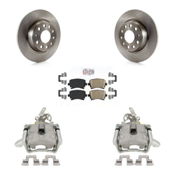 Rear Disc Brake Caliper Rotors And Ceramic Pads Kit For Volkswagen Jetta GTI Audi A3 Quattro KC8-100974N