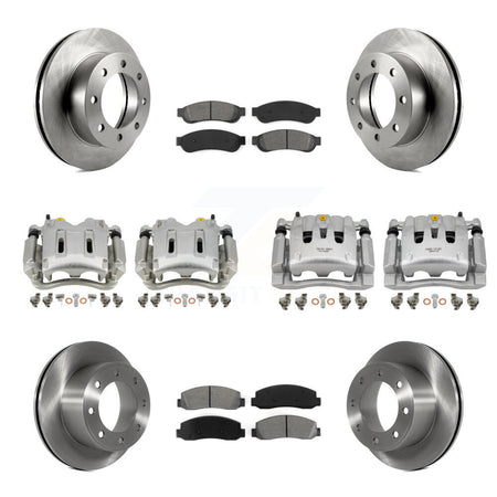 Front Rear Brake Caliper Rotors & Semi-Metallic Pad Kit (10Pc) For Ford F-250 Super Duty KC8-100974S