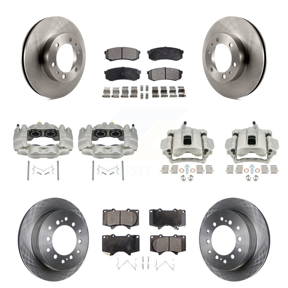 Front Rear Disc Brake Caliper Rotor & Semi-Metallic Pad Kit (10Pc) For Toyota FJ Cruiser KC8-100975P