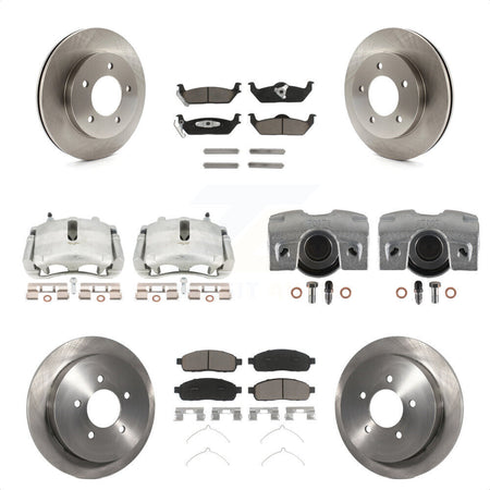 Front Rear Disc Brake Caliper Rotors And Ceramic Pads Kit (10Pc) For 2004 Ford F-150 4WD With 5 Lug Wheels 11th Digit Of Vin Is C KC8-100976C by Transit Auto