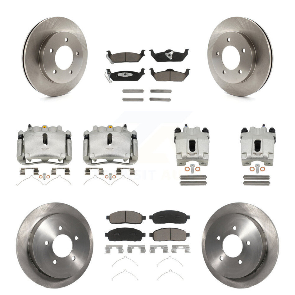 Front Rear Disc Brake Caliper Rotors And Ceramic Pads Kit (10Pc) For 2004 Ford F-150 4WD With 5 Lug Wheels 11th Digit Of Vin Is C KC8-100976C