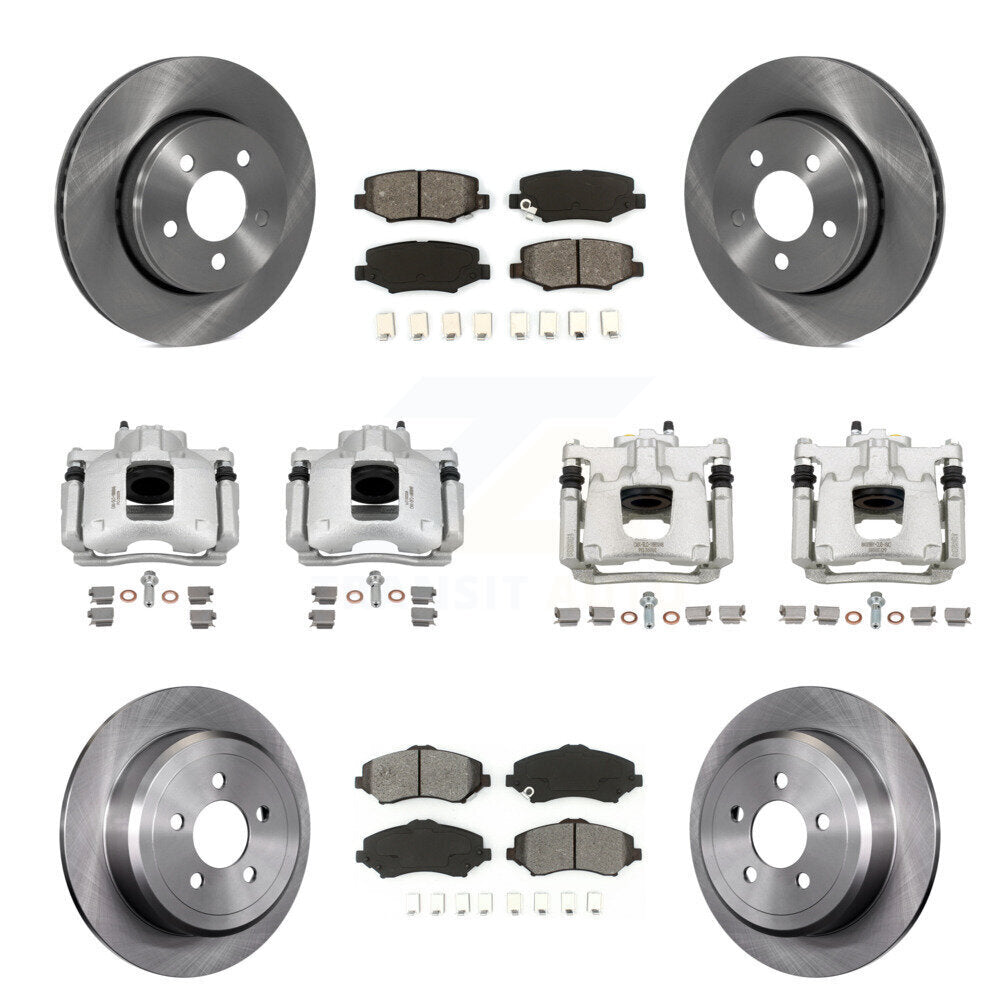 Front Rear Disc Brake Caliper Rotors And Semi-Metallic Pads Kit (10Pc) For Dodge Nitro KC8-100976S