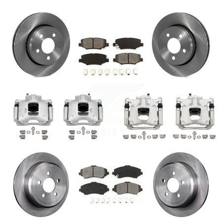 Front Rear Disc Brake Caliper Rotors And Semi-Metallic Pads Kit (10Pc) For Dodge Nitro KC8-100976S
