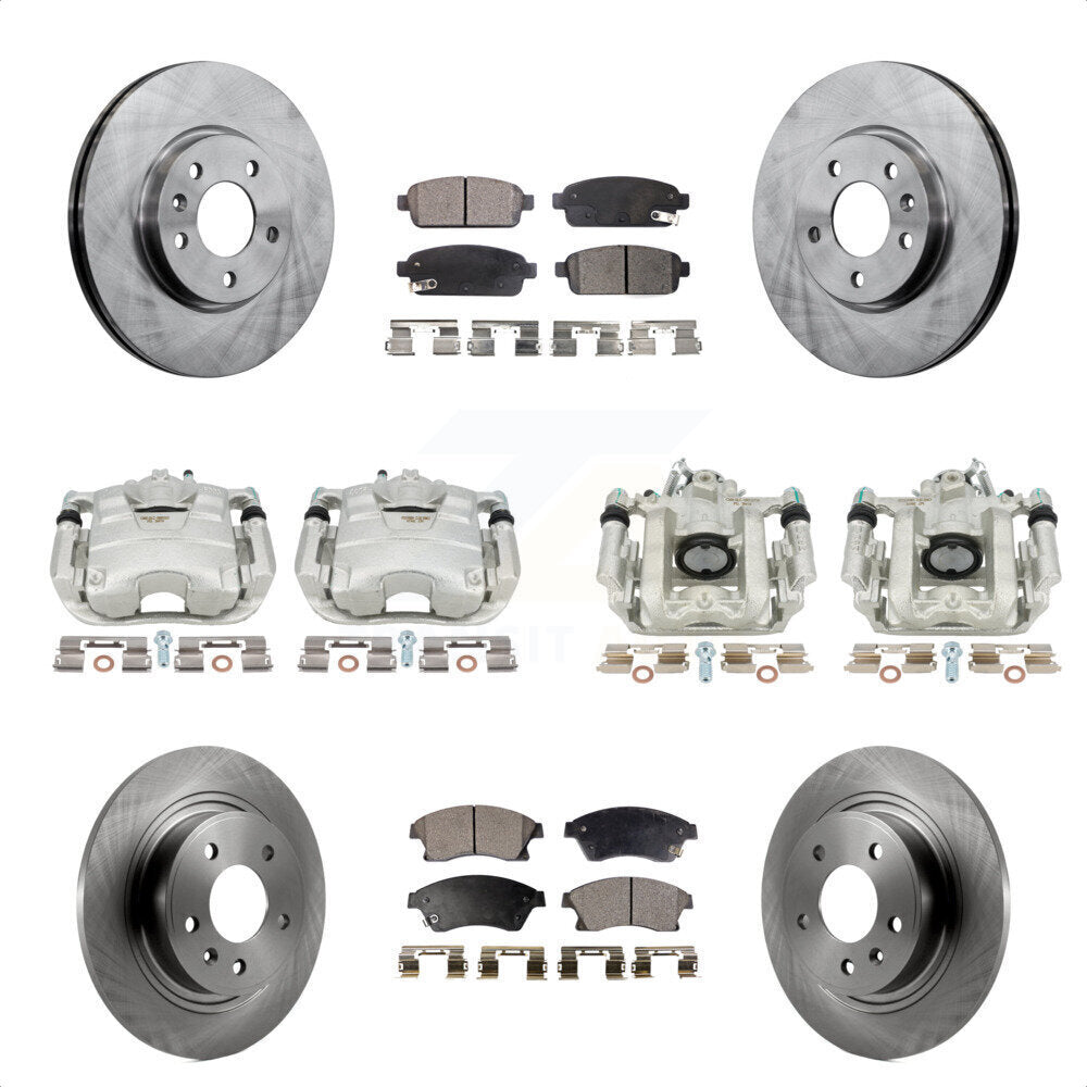 Front Rear Disc Brake Caliper Rotors And Ceramic Pads Kit (10Pc) For Chevrolet Cruze Volt KC8-100976T by Transit Auto