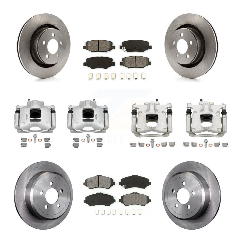 Front Rear Disc Brake Caliper Rotors And Semi-Metallic Pads Kit (10Pc) For Dodge Nitro KC8-100977S