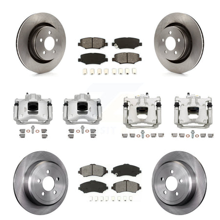 Front Rear Disc Brake Caliper Rotors And Semi-Metallic Pads Kit (10Pc) For Dodge Nitro KC8-100977S