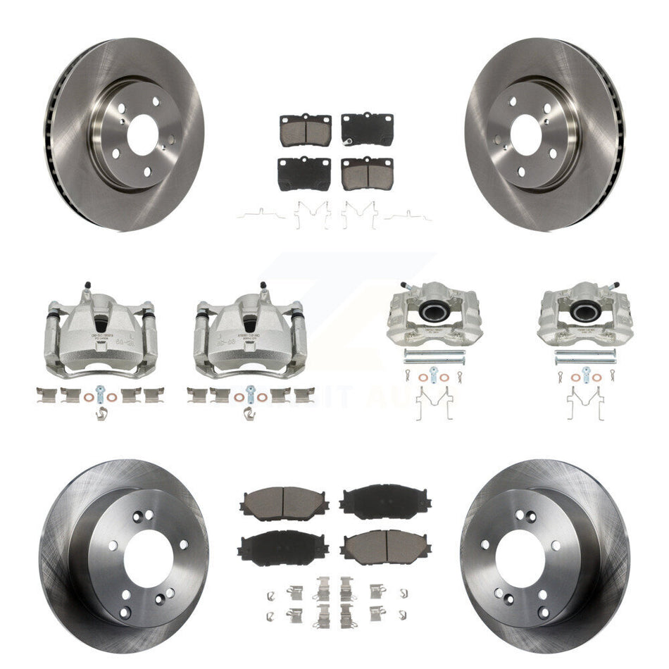 Front Rear Disc Brake Caliper Rotors And Ceramic Pads Kit (10Pc) For Lexus IS250 KC8-100980C