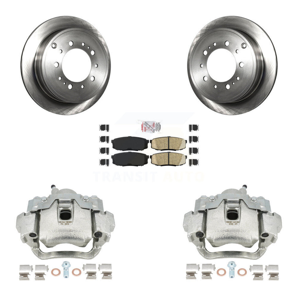 Rear Disc Brake Caliper Rotors And Ceramic Pads Kit For Lexus LX570 Toyota Land Cruiser KC8-100981N
