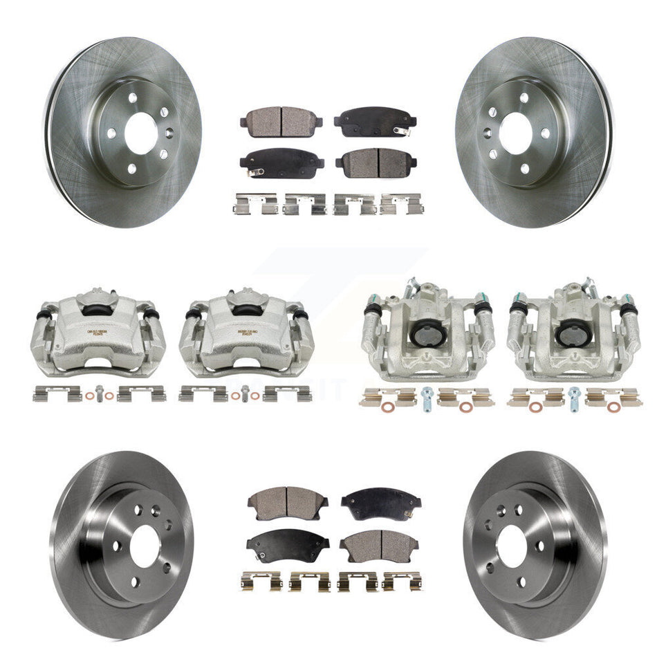 Front Rear Disc Brake Caliper Rotors And Semi-Metallic Pads Kit (10Pc) For Chevrolet Cruze Limited KC8-100981P