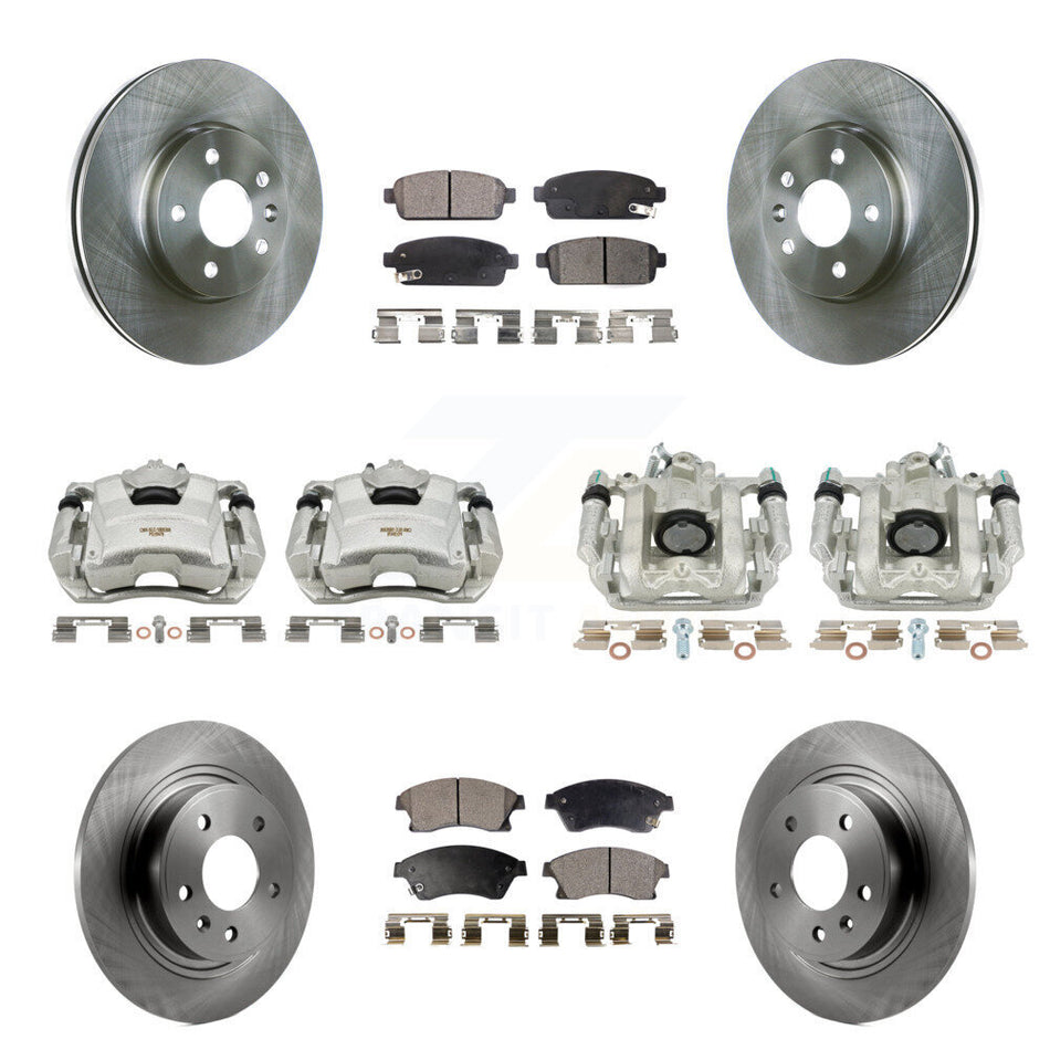 Front Rear Disc Brake Caliper Rotors And Semi-Metallic Pads Kit (10Pc) For 2013 Chevrolet Cruze LT LTZ With 292mm Diameter Rotor KC8-100982P