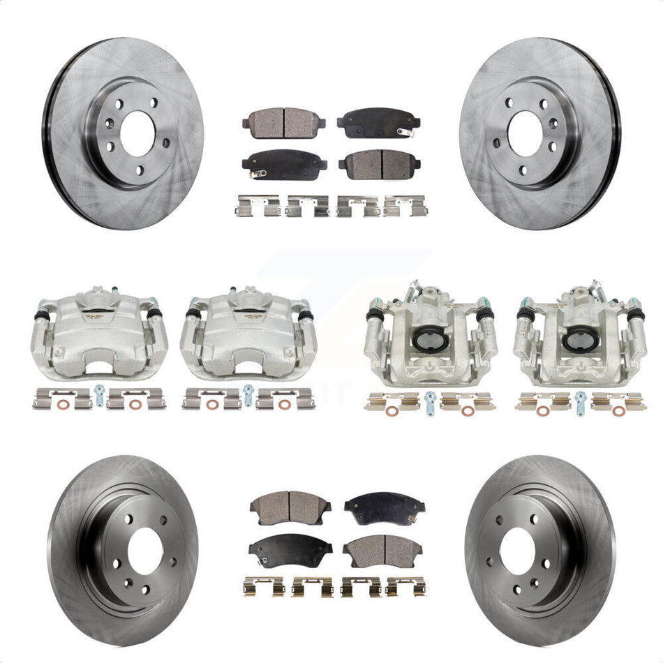 Front Rear Disc Brake Caliper Rotors And Semi-Metallic Pads Kit (10Pc) For Chevrolet Cruze Volt KC8-100983P by Transit Auto