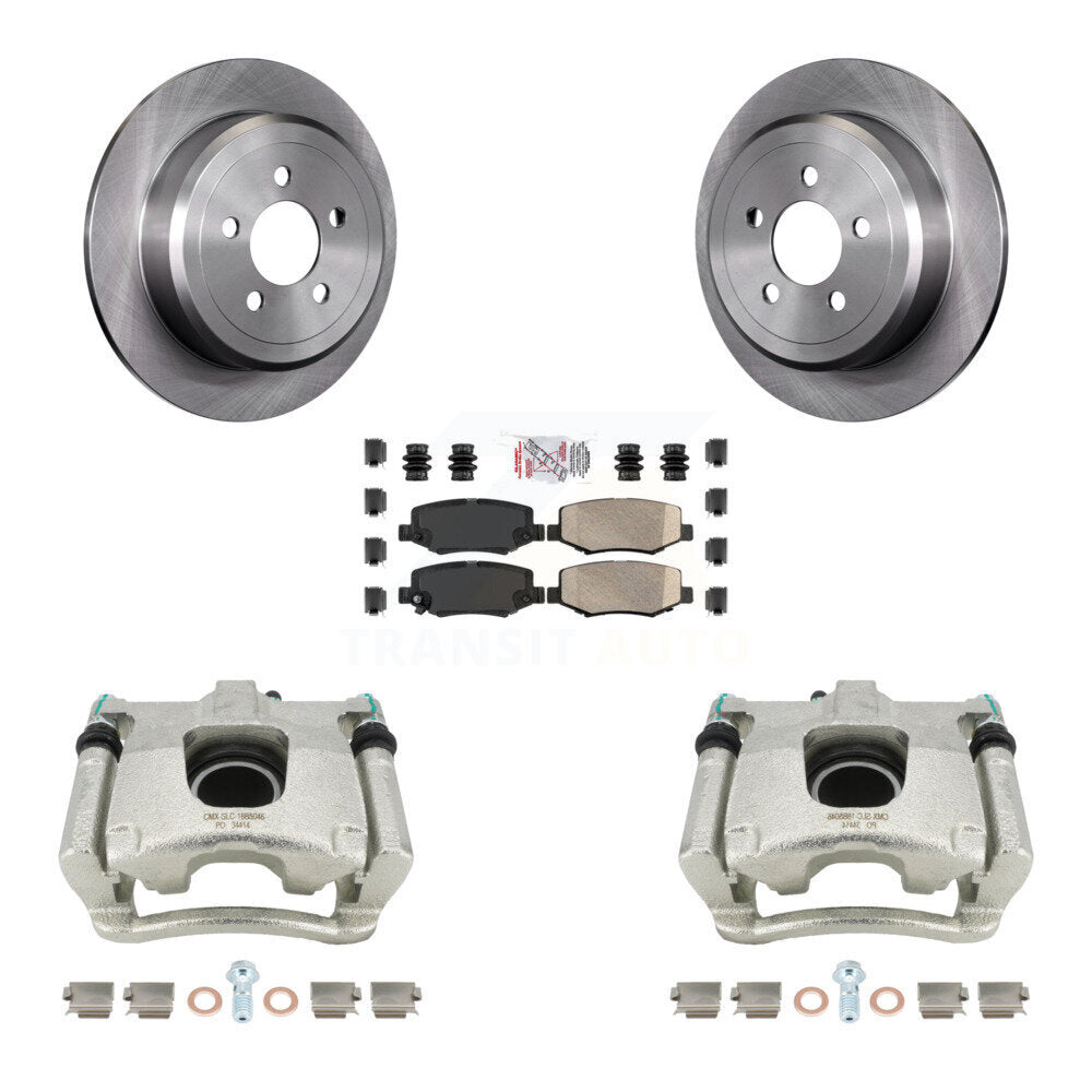 Rear Disc Brake Caliper Rotors And Ceramic Pads Kit For Jeep Liberty Dodge Nitro KC8-100984N by Transit Auto