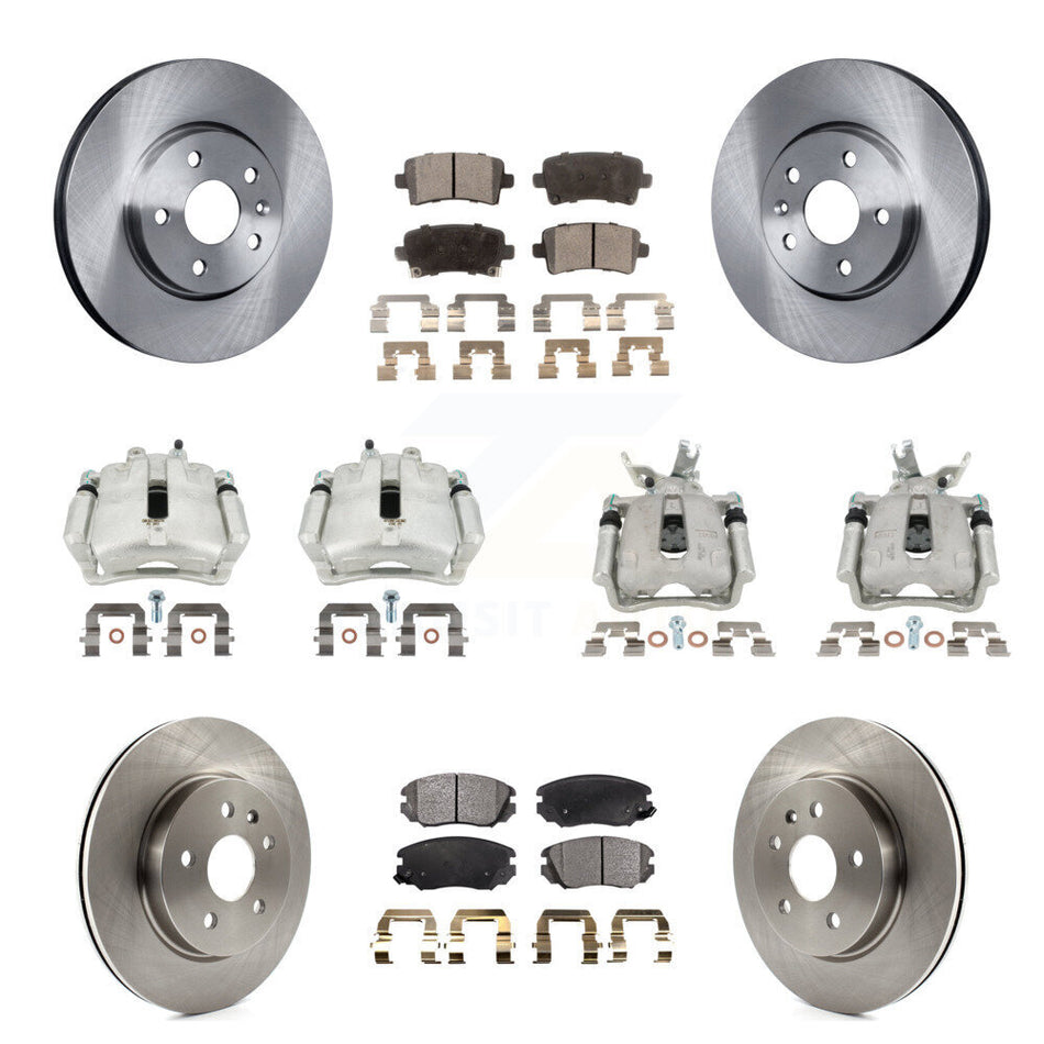 Front Rear Brake Caliper Rotor Semi-Metallic Pad Kit (10Pc) For Chevrolet Malibu Limited KC8-100985P