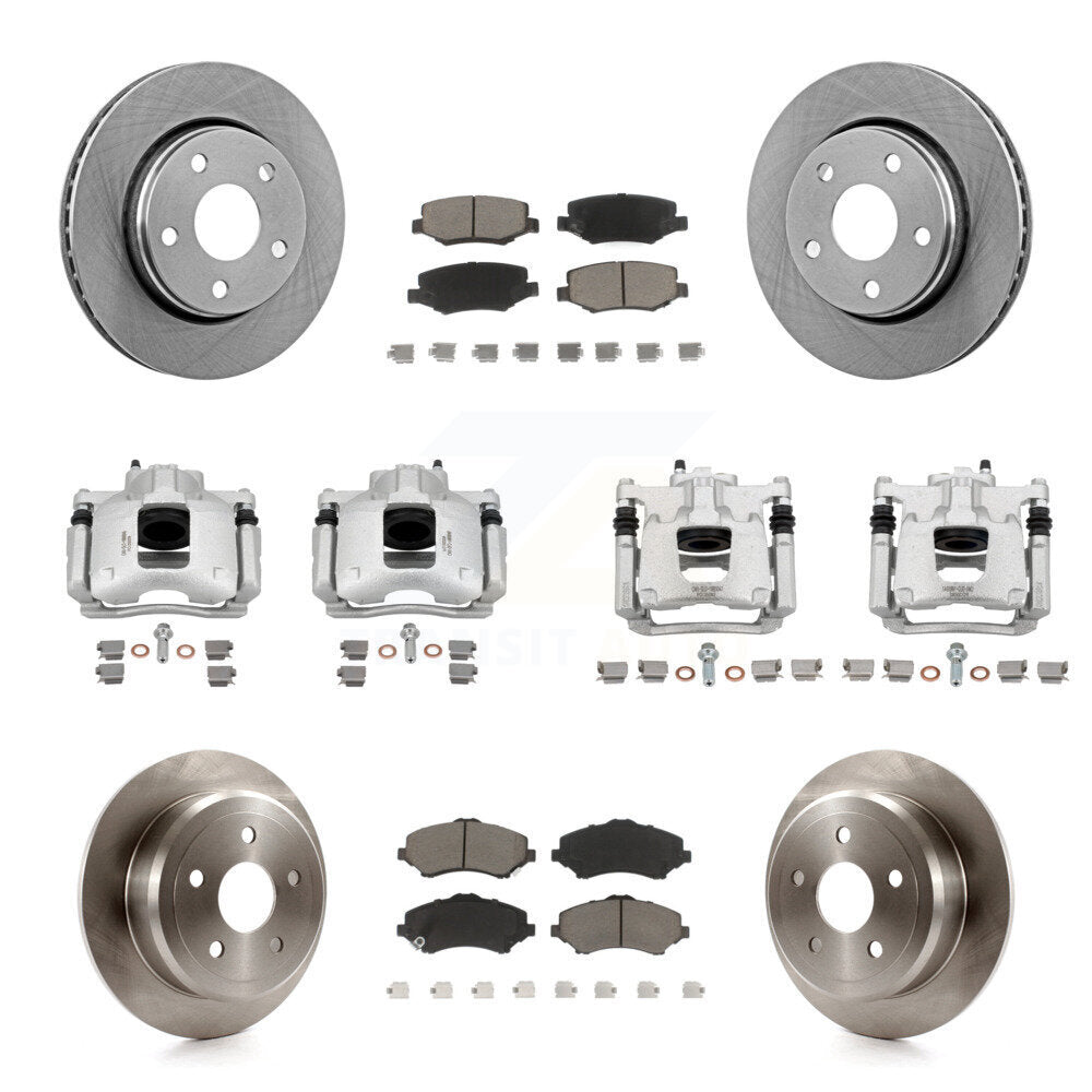 Front Rear Disc Brake Caliper Rotors And Ceramic Pads Kit (10Pc) For Jeep Wrangler KC8-100986C