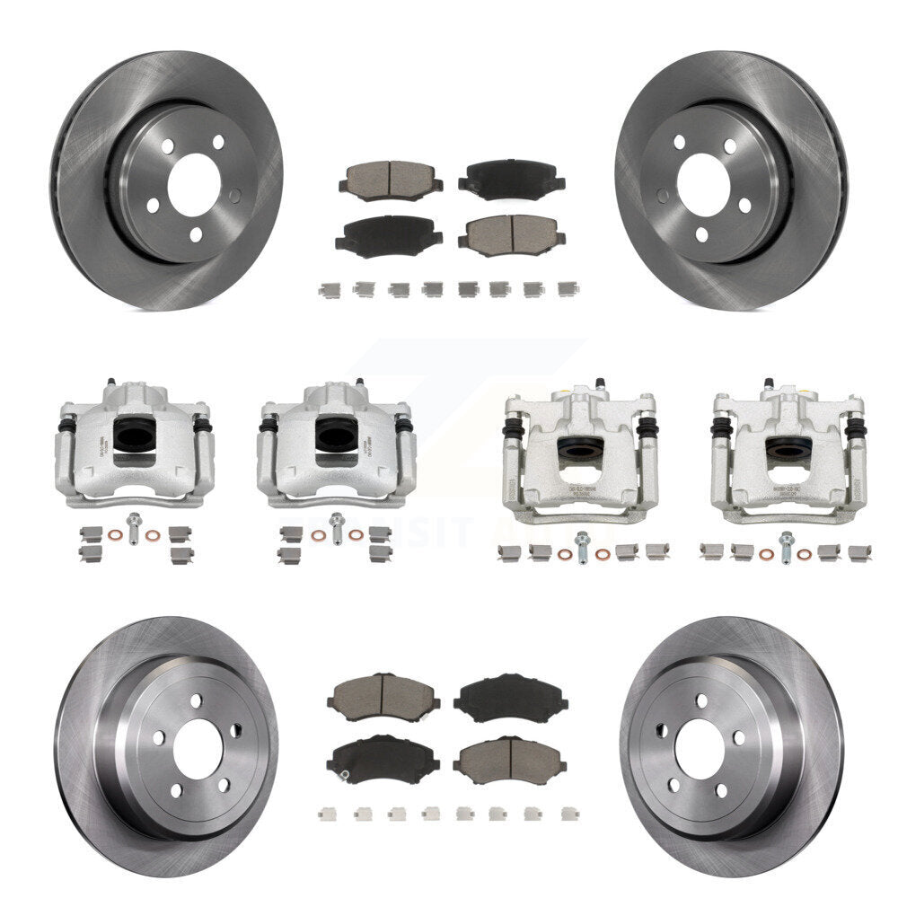 Front Rear Disc Brake Caliper Rotors And Ceramic Pads Kit (10Pc) For Dodge Nitro KC8-100987C