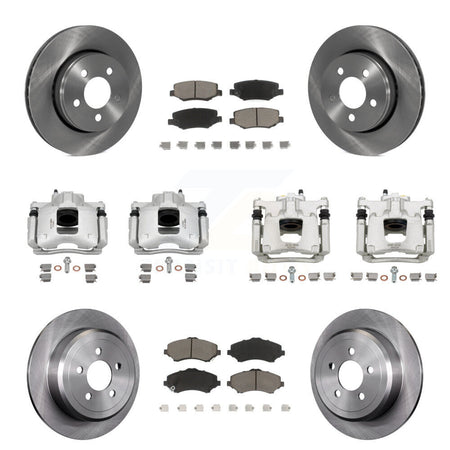 Front Rear Disc Brake Caliper Rotors And Ceramic Pads Kit (10Pc) For Dodge Nitro KC8-100987C