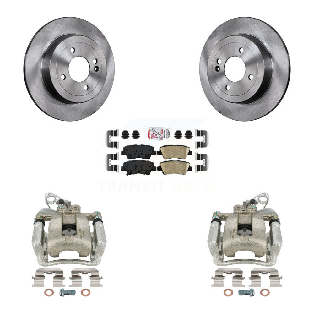 Rear Disc Brake Caliper Rotors And Ceramic Pads Kit For 2012-2017 Kia Rio KC8-100988N by Transit Auto