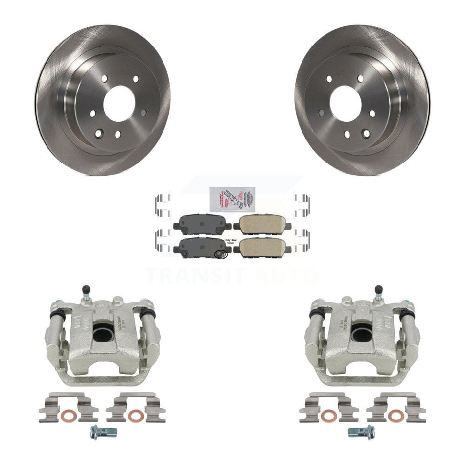 Rear Disc Brake Caliper Rotors And Ceramic Pads Kit For Nissan Rogue Select X-Trail KC8-100989N by Transit Auto