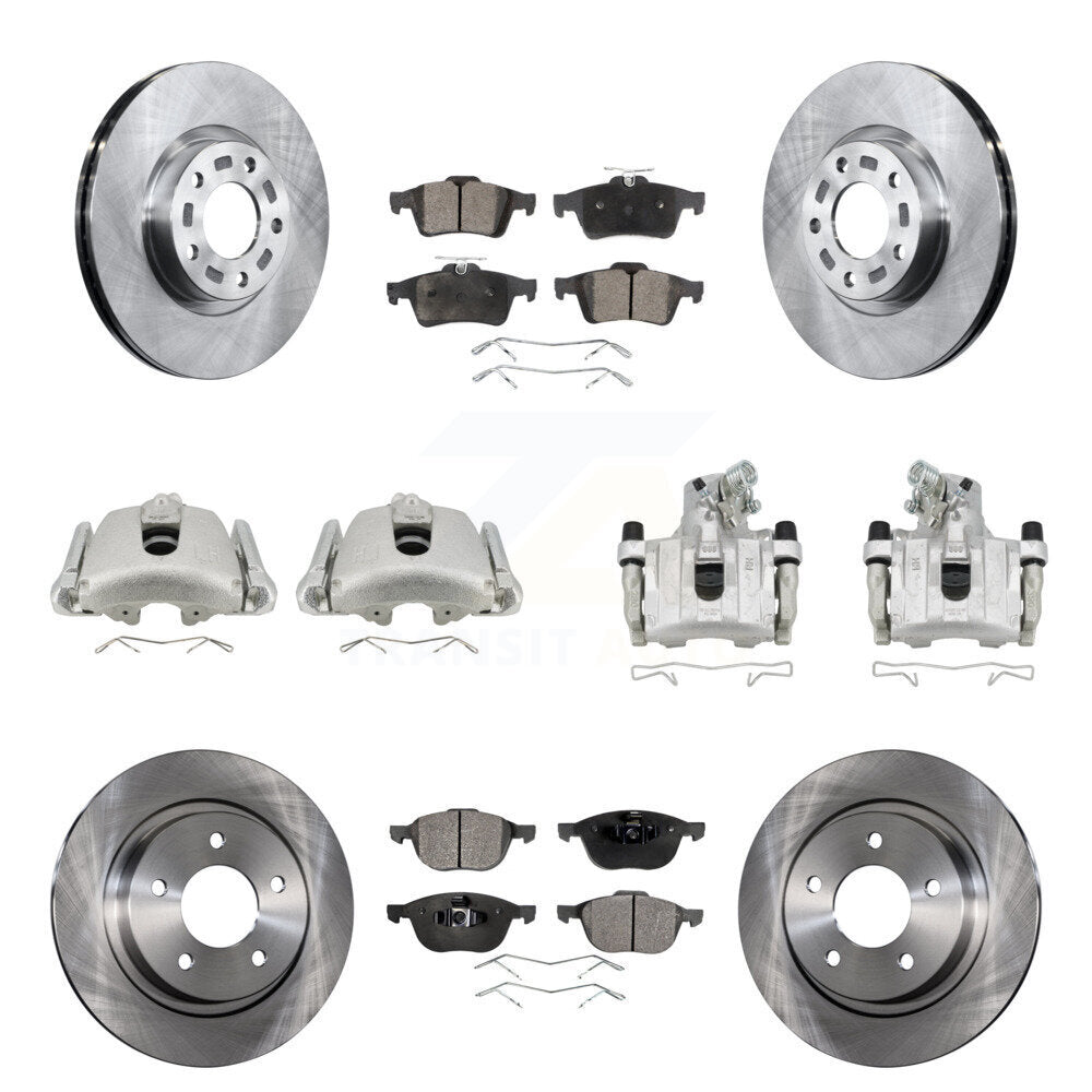 Front Rear Disc Brake Caliper Rotors And Semi-Metallic Pads Kit (10Pc) For Mazda 3 Sport KC8-100990P