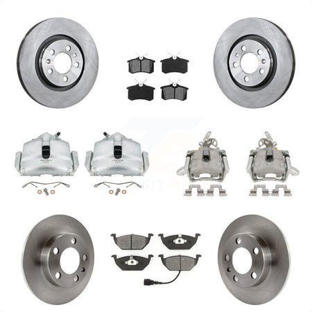 Front Rear Disc Brake Caliper Rotors And Semi-Metallic Pads Kit (10Pc) For 2006 Volkswagen Jetta 2.0L With 280mm Diameter Rotor 7th 8th Digit Of VIN Is "9M" Or "1J" KC8-100990S by Transit Auto