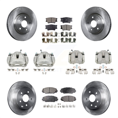 Front Rear Disc Brake Caliper Rotors And Ceramic Pads Kit (10Pc) For Toyota RAV4 KC8-100990T by Transit Auto