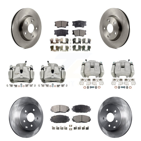 Front Rear Disc Brake Caliper Rotors Ceramic Pad Kit (10Pc) For 2013-2018 Toyota RAV4 LE KC8-100991T