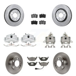 Front Rear Disc Brake Caliper Rotor & Semi-Metallic Pad Kit (10Pc) For 2006 Volkswagen Jetta 2.5L 1.9L With 280mm Diameter 7th And 8th Digit Of VIN Is "9M" Or "1J" KC8-100992S