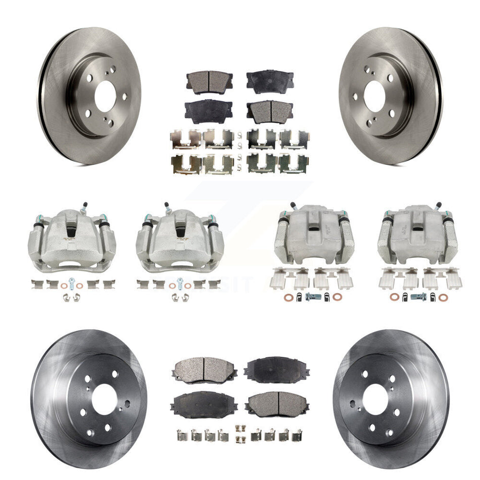 Front Rear Disc Brake Caliper Rotors And Ceramic Pads Kit (10Pc) For Toyota RAV4 LE KC8-100992T