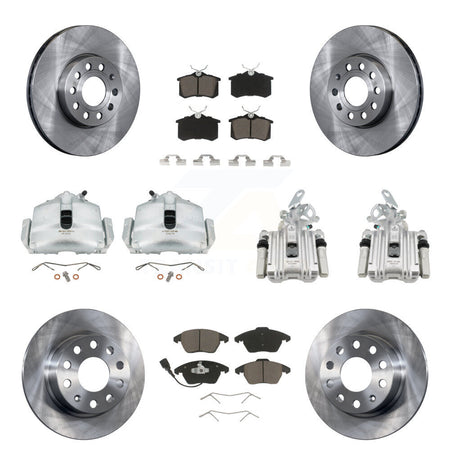 Front Rear Disc Brake Caliper Rotors And Ceramic Pads Kit (10Pc) For Volkswagen Beetle KC8-100994C