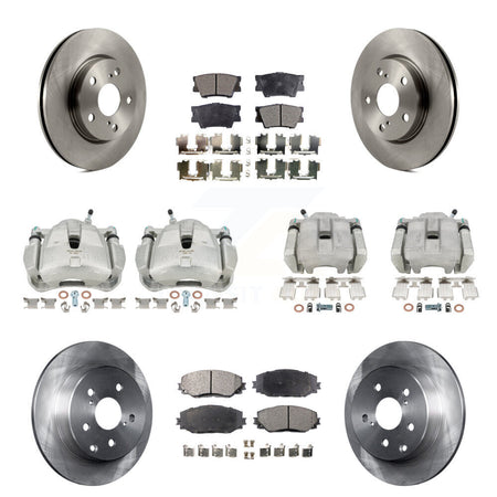 Front Rear Disc Brake Caliper Rotors Ceramic Pad Kit (10Pc) For 2014-2015 Toyota RAV4 LE KC8-100994T