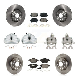 Front Rear Disc Brake Caliper Rotors And Semi-Metallic Pads Kit (10Pc) For Volkswagen GTI KC8-100995S