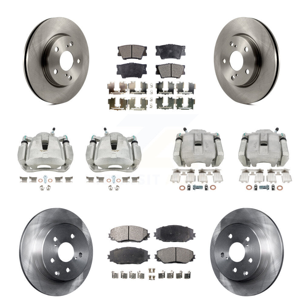 Front Rear Disc Brake Caliper Rotors Ceramic Pad Kit (10Pc) For 2014-2015 Toyota RAV4 LE KC8-100995T