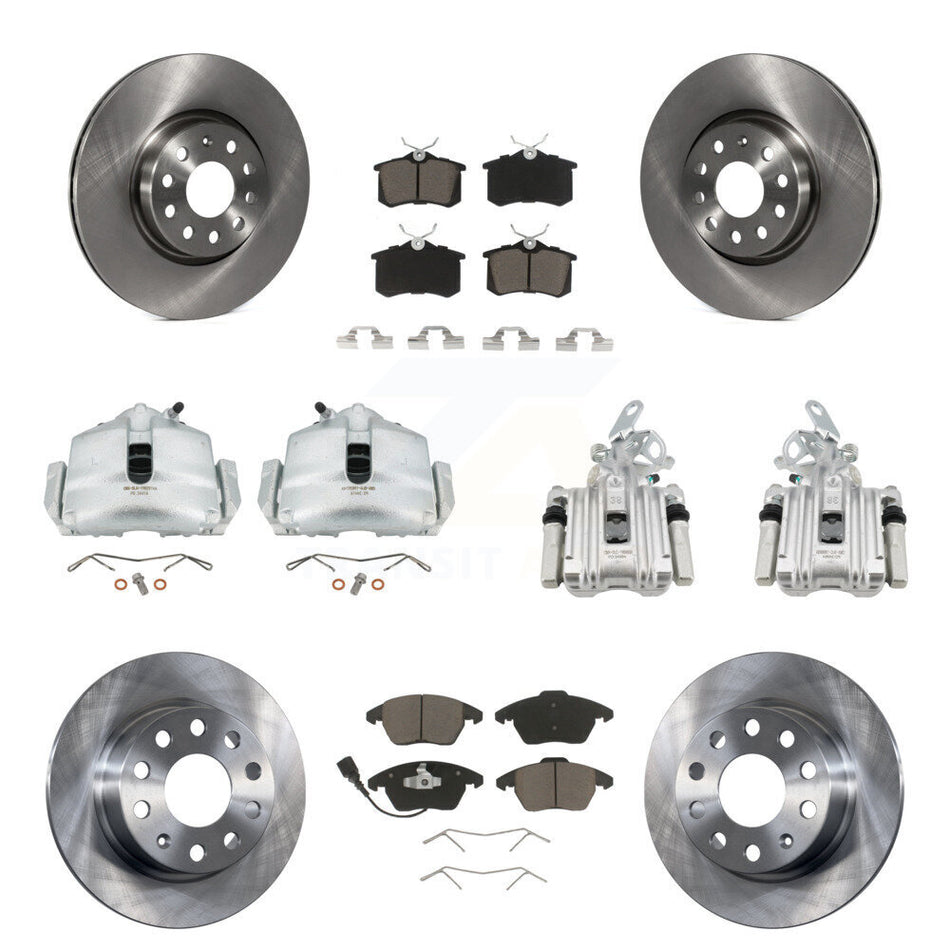 Front Rear Disc Brake Caliper Rotors And Ceramic Pads Kit (10Pc) For Volkswagen Beetle KC8-100996C