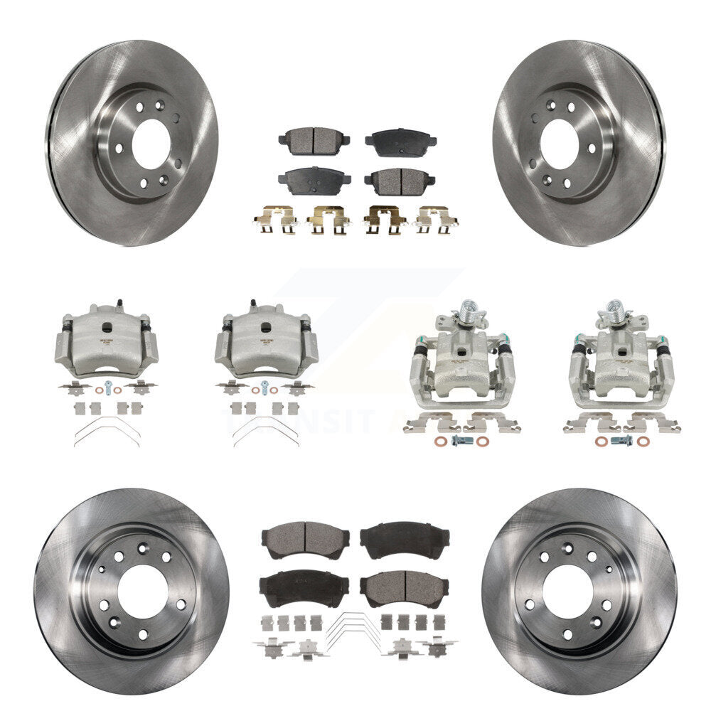 Front Rear Brake Caliper Rotors & Ceramic Pad Kit (10Pc) For Ford Fusion Mazda 6 Lincoln KC8-100996T