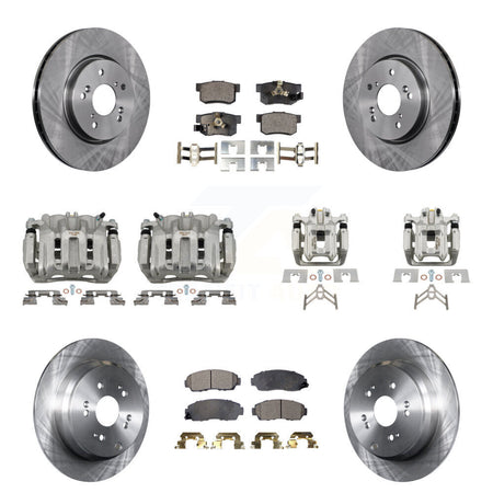 Front Rear Disc Brake Caliper Rotors And Semi-Metallic Pads Kit (10Pc) For Honda CR-V KC8-100997P