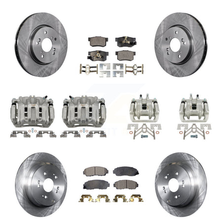 Front Rear Brake Caliper Rotor And Semi-Metallic Pad Kit (10Pc) For Honda CR-V Acura RDX KC8-100998P
