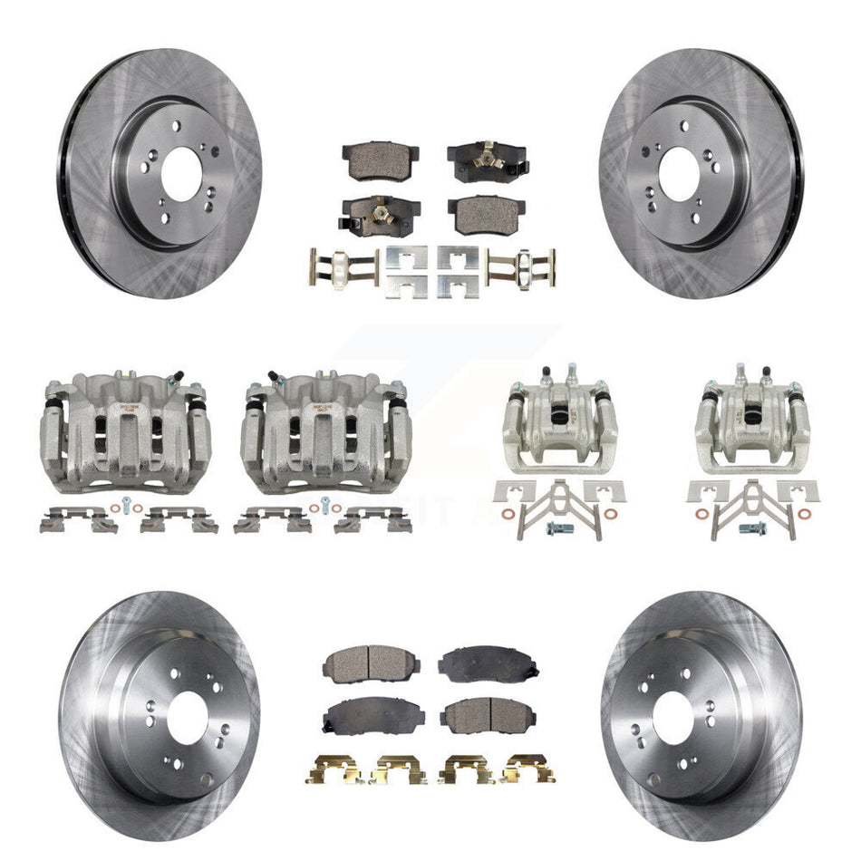 Front Rear Brake Caliper Rotor And Semi-Metallic Pad Kit (10Pc) For Honda CR-V Acura RDX KC8-100998P