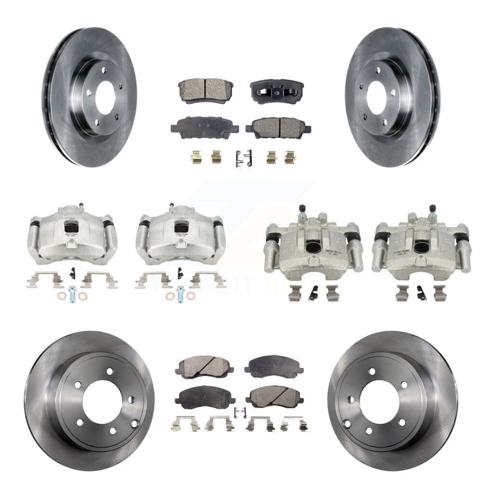Front Rear Brake Caliper Rotor Semi-Metallic Pad Kit (10Pc) For Jeep Patriot Compass 200 KC8-100999P
