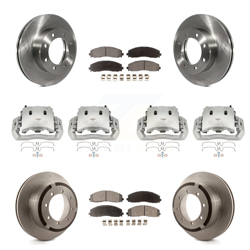 Front Rear Disc Brake Caliper Rotor And Ceramic Pad Kit (10Pc) For Ford F-450 Super Duty KC8-100999T