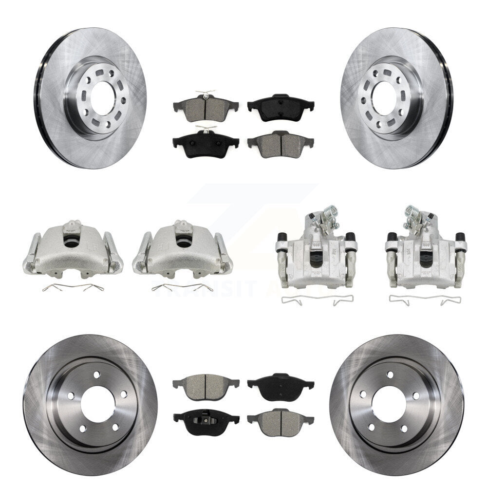 Front Rear Disc Brake Caliper Rotors And Semi-Metallic Pads Kit (10Pc) For Mazda 3 Sport KC8-101000S