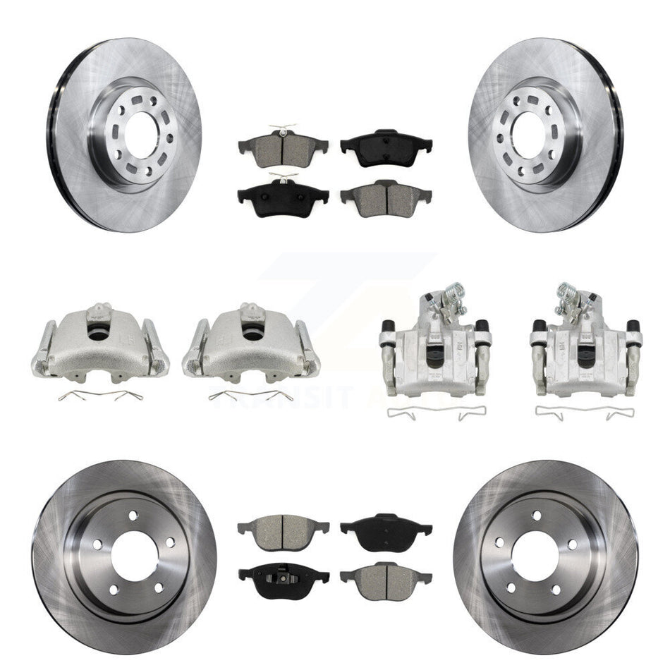 Front Rear Disc Brake Caliper Rotors And Semi-Metallic Pads Kit (10Pc) For Mazda 3 Sport KC8-101000S