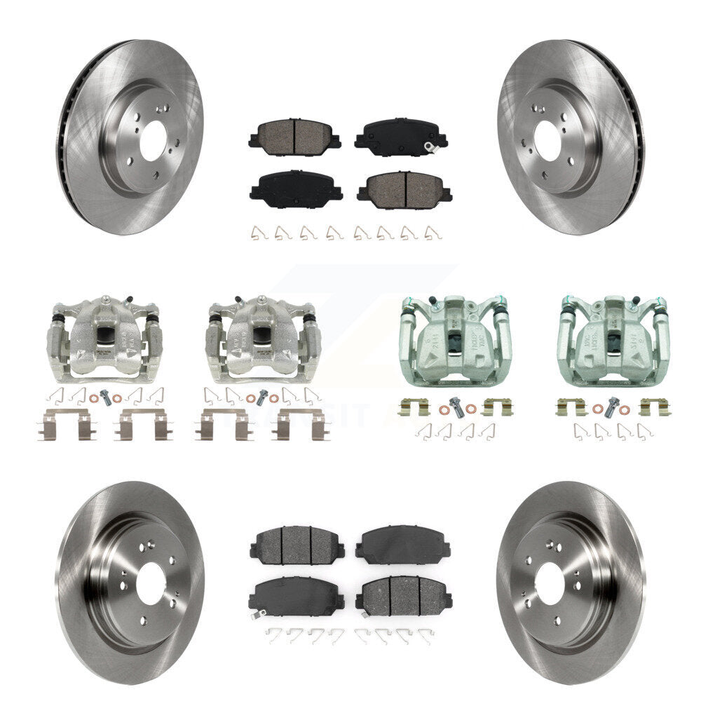 Front Rear Disc Brake Caliper Rotors And Semi-Metallic Pads Kit (10Pc) For Honda CR-V KC8-101001S