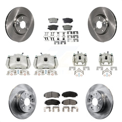 Front Rear Disc Brake Caliper Rotors And Semi-Metallic Pads Kit (10Pc) For 2004-2005 Acura TL Automatic transmission KC8-101003P