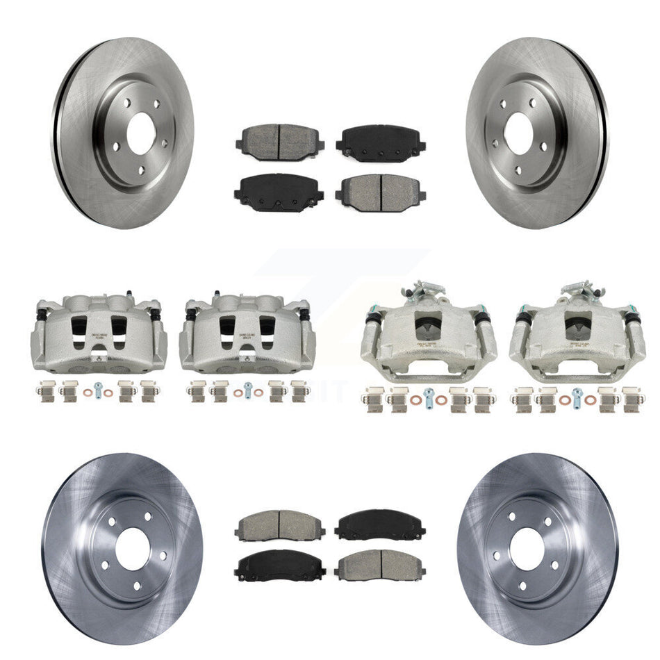 Front Rear Disc Brake Caliper Rotors And Semi-Metallic Pads Kit (10Pc) For Dodge Grand Caravan KC8-101003S